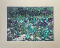 Nr. 11, Black tulips, Pastell, 30 x 40 cm, Ewa Kwasniewska, 2021